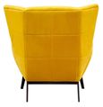 Maiko Armchair - Yellow Fabric with Black Metal Legs