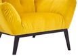 Maiko Armchair - Yellow Fabric with Black Metal Legs