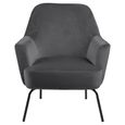 Melissa Lounge Chair - Dark Grey Velvet Fabric