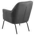 Melissa Lounge Chair - Dark Grey Velvet Fabric