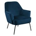 Melissa Lounge Chair - Navy Blue Velvet Fabric