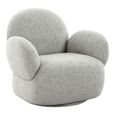 Messina Lounge Chair - Light Grey - Boucle Fabric - Swivel