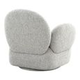 Messina Lounge Chair - Light Grey - Boucle Fabric - Swivel