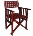 Mysore Handcrafted Quilted Cognac Director Chair