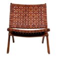 Perugia Folding Chair - Brown Leather