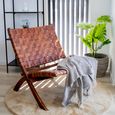 Perugia Folding Chair - Brown Leather