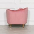 Occasional Armchair with Cushion - Pink Velvet