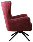 Salinas Berry Pink Chenille Fabric Swivel Armchair