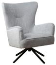 Salinas Grey Chenille Fabric Swivel Armchair