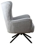 Salinas Grey Chenille Fabric Swivel Armchair