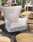 Salinas Grey Chenille Fabric Swivel Armchair