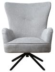Salinas Grey Chenille Fabric Swivel Armchair