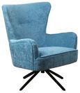 Salinas Ocean Blue Chenille Fabric Swivel Armchair
