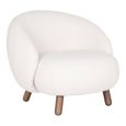 Savona Lounge Chair - White - Faux Lambskin