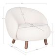 Savona Lounge Chair - White - Faux Lambskin