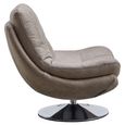 Vento Light Grey Fabric Swivel Chair and Footstool