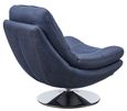 Vento Midnight Blue Fabric Swivel Chair and Footstool