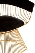 Vogue Curved Chair - Gold and Black Velvet Fabric