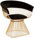 Vogue Curved Chair - Gold and Black Velvet Fabric