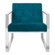 Vogue Cocktail Armchair - Teal Velvet Fabric