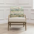 Russet Idris Armchair - Shores Linen - Printed