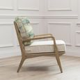 Russet Idris Armchair - Shores Linen - Printed