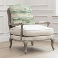 Russet Florence Armchair - Stone and Linen Shores - Printed