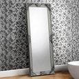 Rococo Leaner Mirror - Rectangular - Pewter