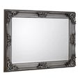 Rococo Wall Mirror - Rectangular - Pewter