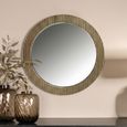 Ironville Brass Ribbed Round Wall Mirror