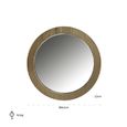 Ironville Brass Ribbed Round Wall Mirror