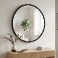 Laureen Wall Mirror - Round - Black - Metal - 80cm x 3cm