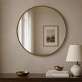 Lavinia Wall Mirror - Round - Gold - Metal - 90cm x 2cm