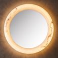 Oravelle Wall Mirror - with Lighting - Round - White - Resin and Metal - 60cm x 60cm
