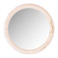 Oravelle Wall Mirror - with Lighting - Round - White - Resin and Metal - 80cm x 80cm