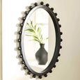 Hendrix Wall Mirror - Beaded Edge - Oval - Black - Wood - 46cm x 67cm