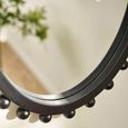 Hendrix Wall Mirror - Beaded Edge - Oval - Black - Wood - 46cm x 67cm