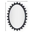 Hendrix Wall Mirror - Beaded Edge - Oval - Black - Wood - 46cm x 67cm
