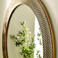 Iggy Wall Mirror - Round - Brass Effect - Wood - 90cm x 90cm