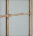 Antique Brown Washed Wood Large Window Mirror