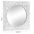 Boho White Carved Wooden Square Wall Mirror - 110cm x 110cm