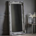 Clearance - Carved Louis Silver Leaner Rectangular Mirror - 89.5cm x 175.5cm - A216