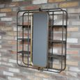 Wall Unit - Black Metal - with Mirror