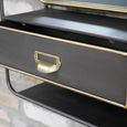 Wall Unit - Black Metal and Gold - 1 Drawer - with Mirror
