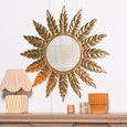 Flower Wall Mirror - Gold - Round - Metal - 76cm x 76cm