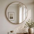 Lavinia Wall Mirror - Round - Gold - Metal - 110cm x 2.5cm