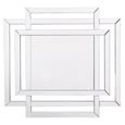 Farley Wall Mirror - Silver Tri Rectangle - 100cm x 110cm