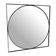 Isaac Wall Mirror - Black Metal - 77cm x 77cm