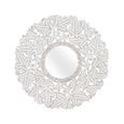 Meadow - White Carved - Round - Wall Mirror