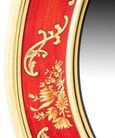 Meerut Red Floral Design Large Round Wall Mirror